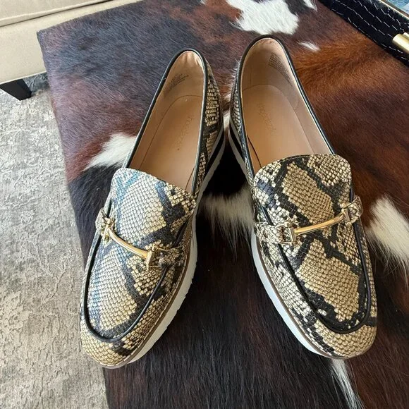 SHOE DAZZLE  SNAKE SKIN STEENA WEDGE LOAFER - SZ 10/41 - Picture 3 of 7